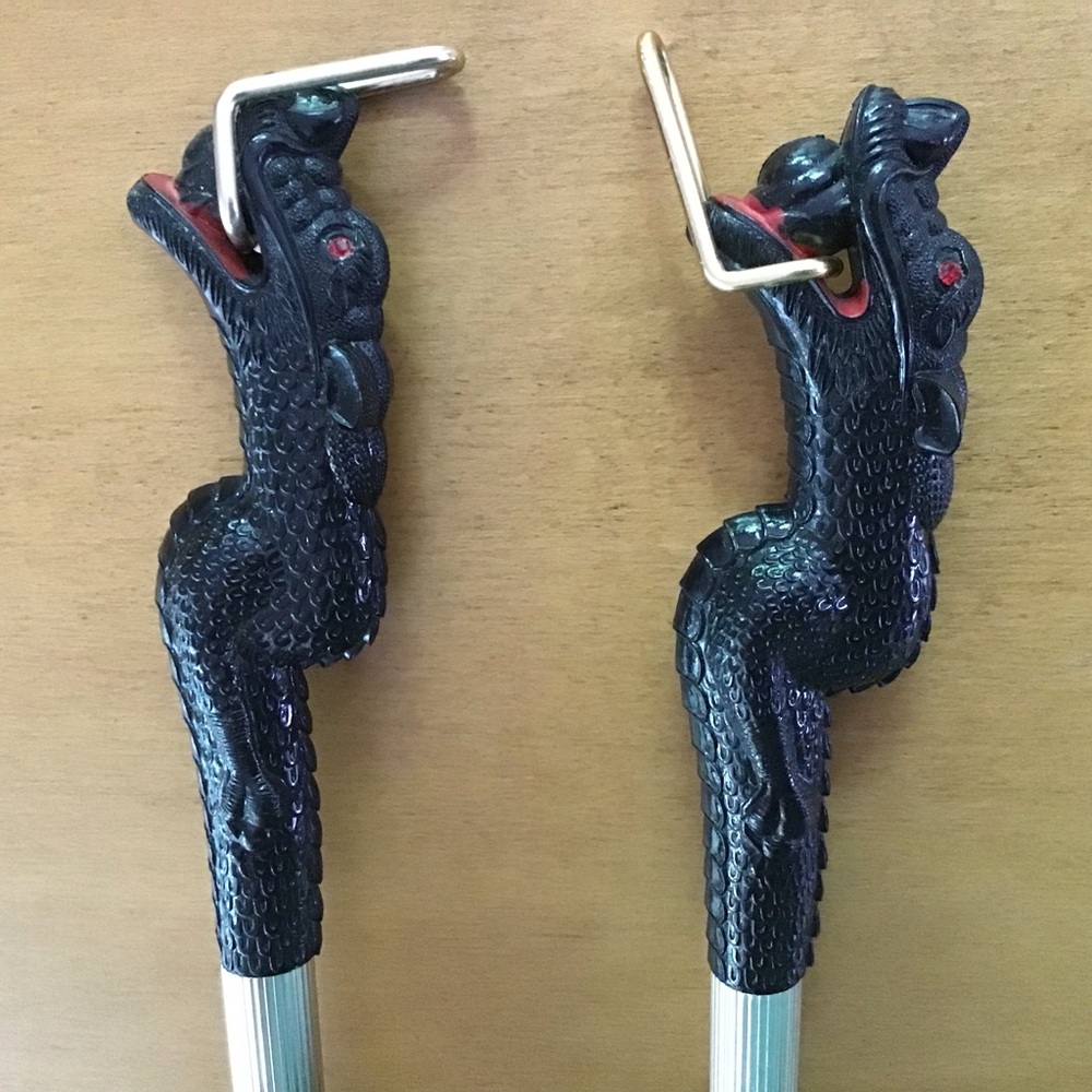 Vintage Black Dragon Handle Shoe Horn and Brush Set - Picture 6 of 6